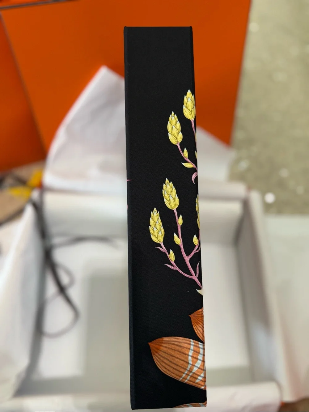 ‘26 Hermes Petit h - Large Decorative Silk/Twill Upholstered Box - BNIB